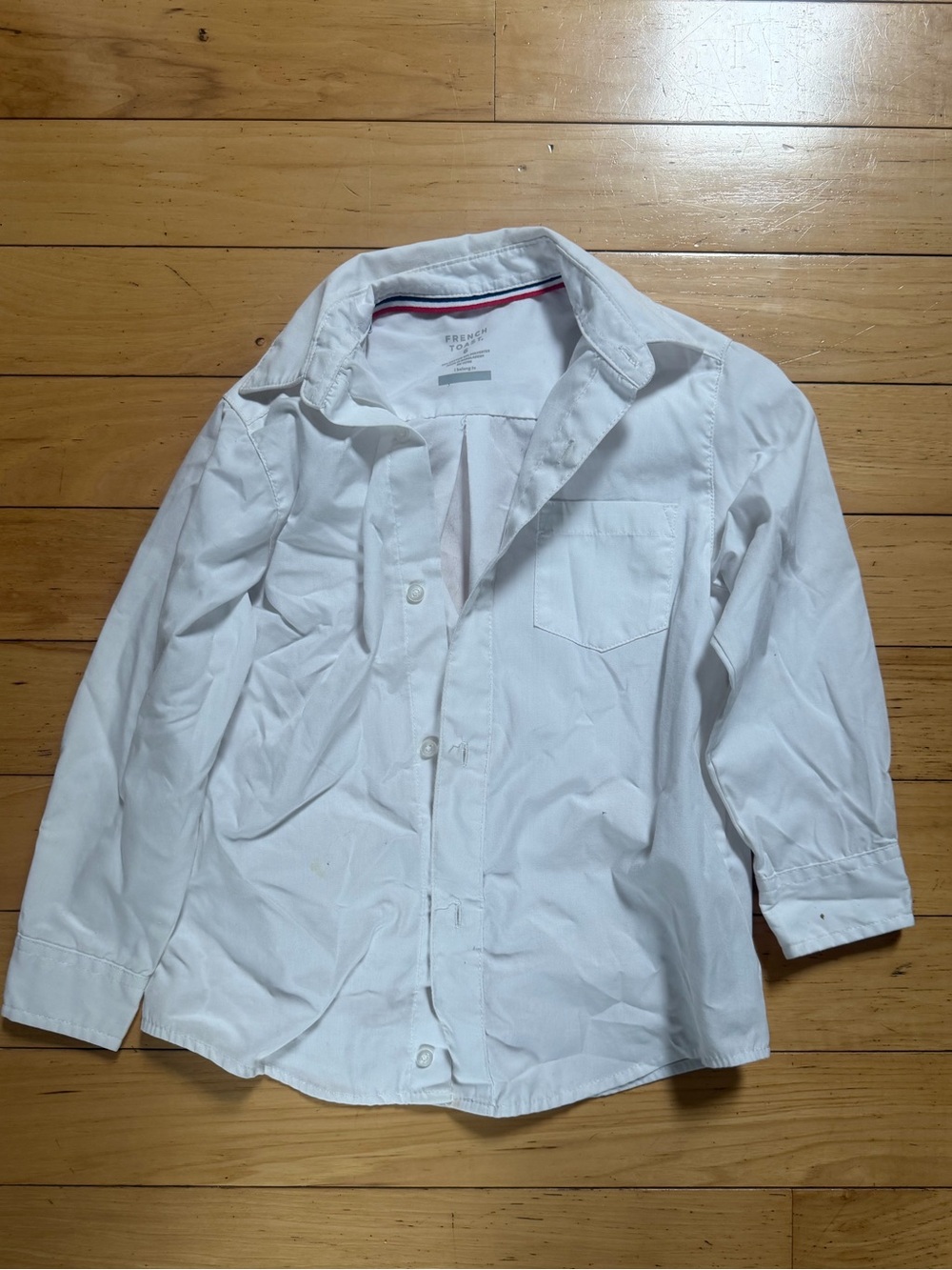 French Toast Boys Button Down Long sleeve Dress Shirt white Size 6 kids